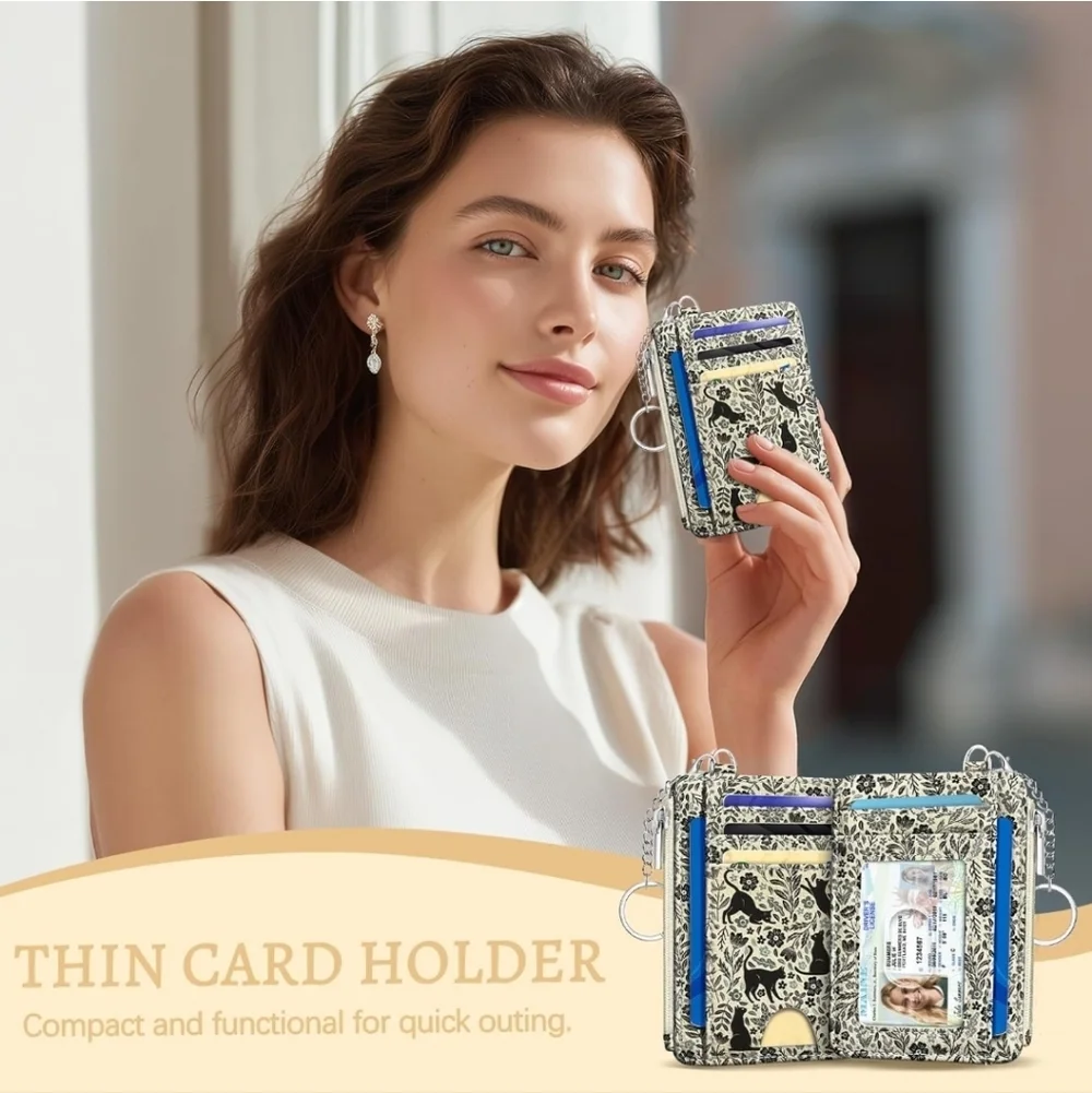 Floral Card Organizer with ID Window